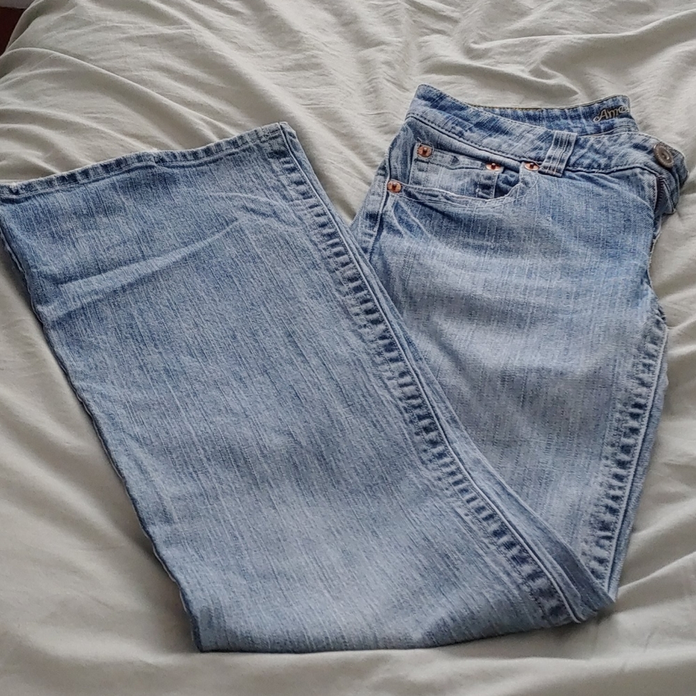 AE wide leg/boot cut low rise jeans